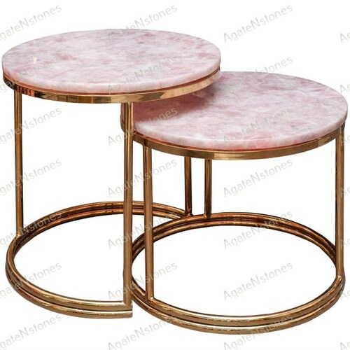 Pink Rose Quartz Table Top/dining Room Center Decor/handmade Etsy