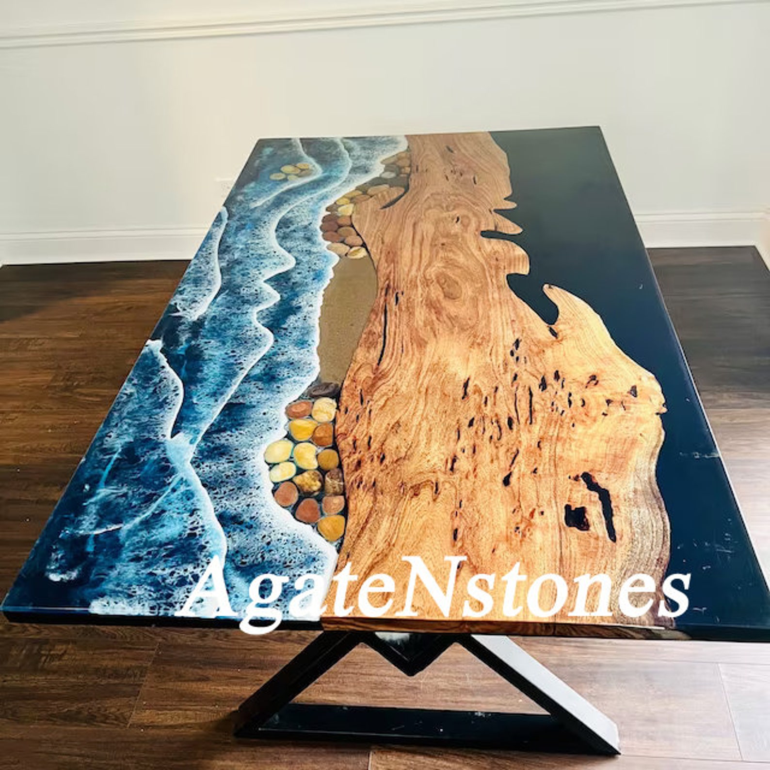 Ocean Epoxy Table, Dining Table, Epoxy Resin Table, Epoxy Console Table