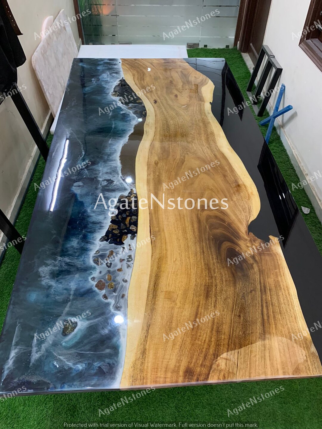 Ocean Epoxy Table, Epoxy Wooden Table, Epoxy Center Table, Epoxy Dining ...