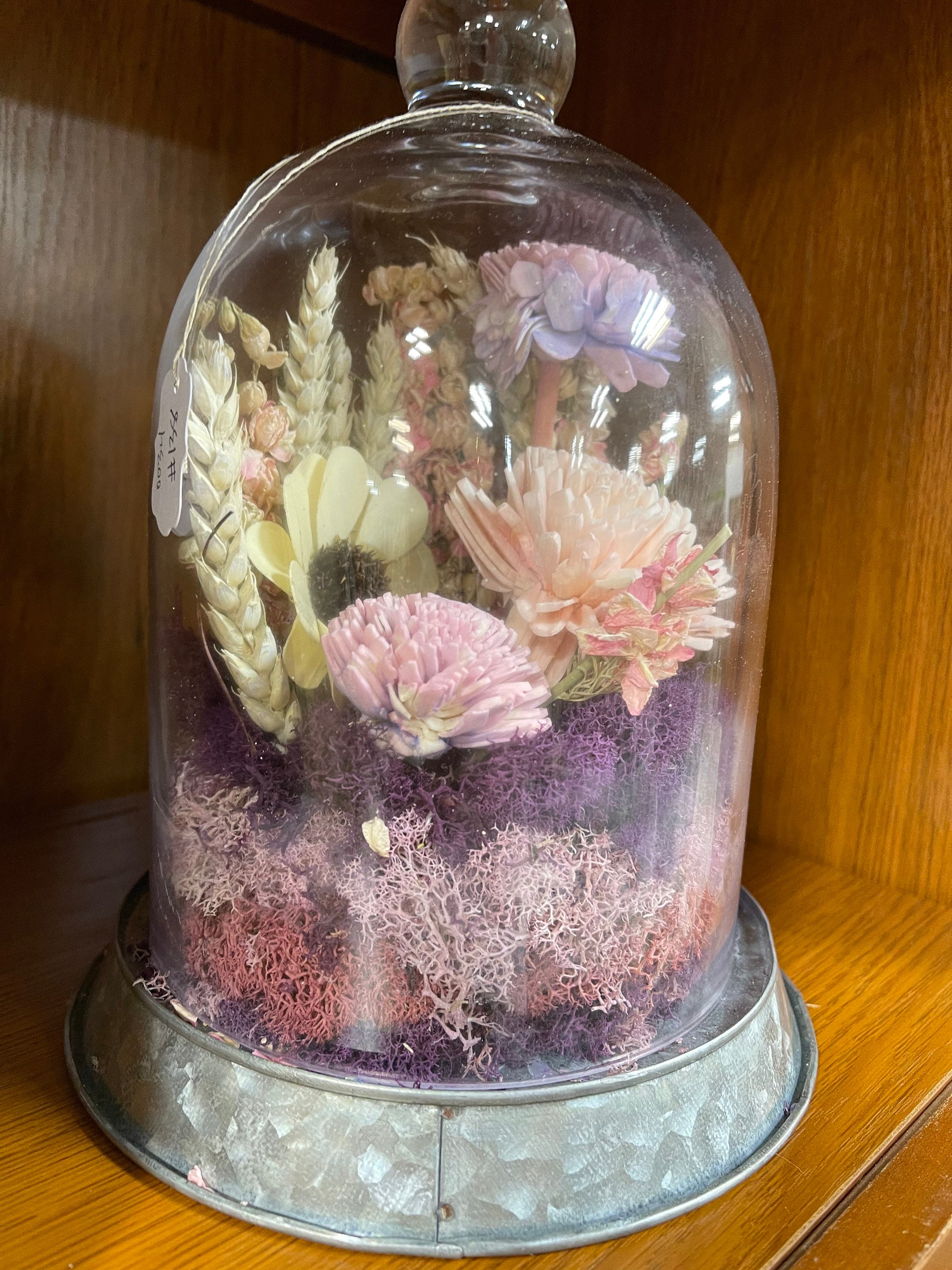 Handmade Unique Dried flower cloche dome Etsy