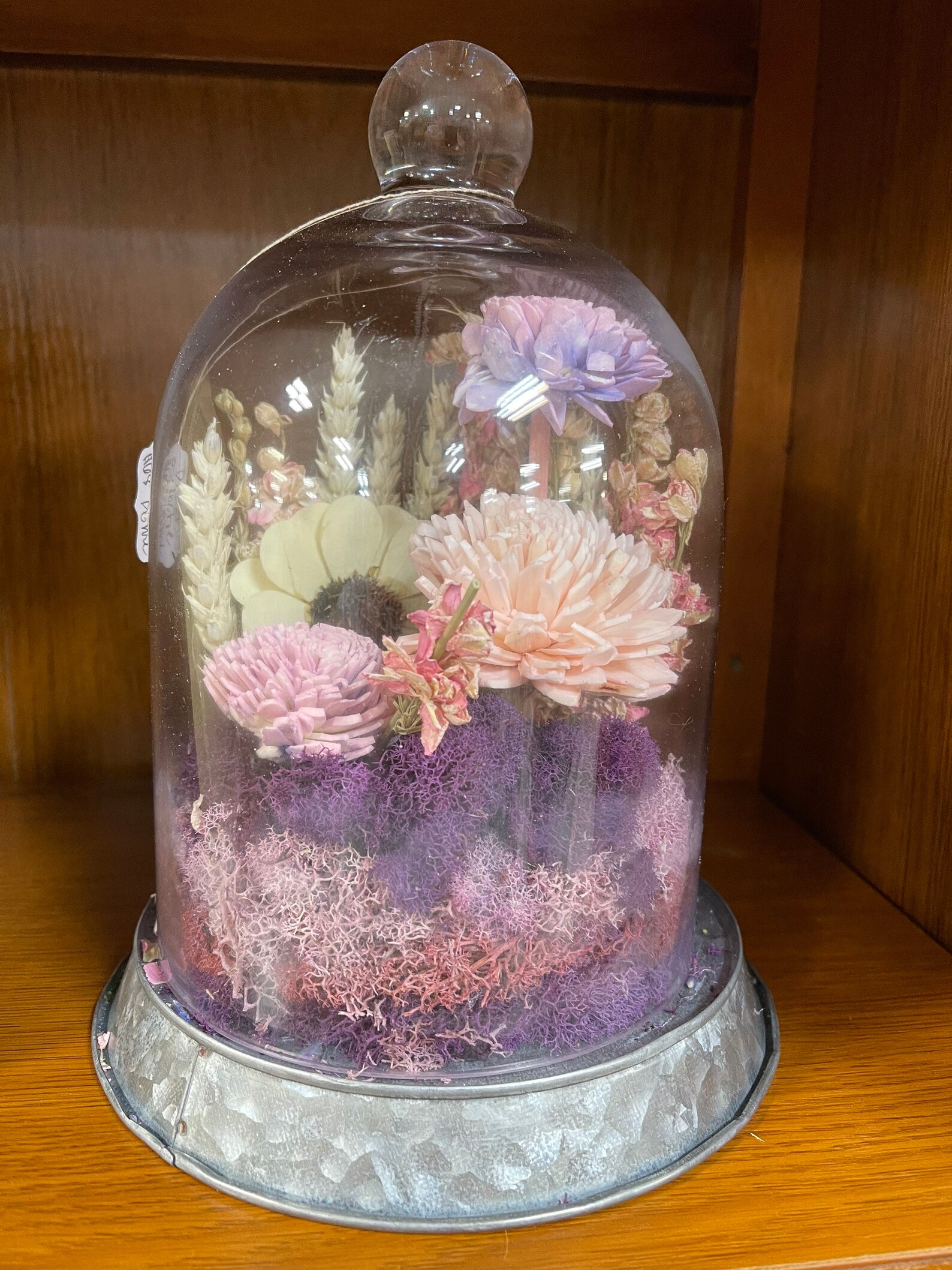 Handmade Unique Dried flower cloche dome Etsy