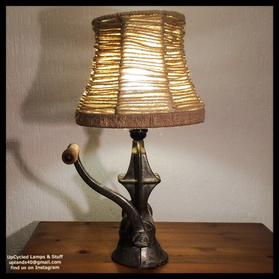 Upcycled Table Lamp. Vintage Cast Iron Paris Perfection Mincer