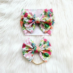 Mother’s Day Floral Baby Bow, Mommy’s Girl Bow, Bow on Nylon, Bow Headwrap, Bow on Clip, Pigtail Bows, Bow Headband, Flapless Bow, Baby Bow