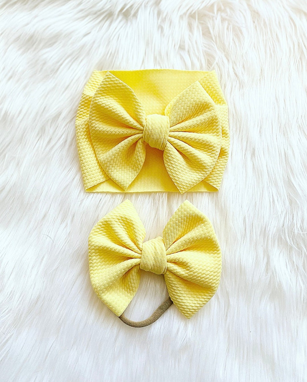 Pastel Yellow Baby Bow Bow on Nylon Bow Headwrap Bow on Etsy