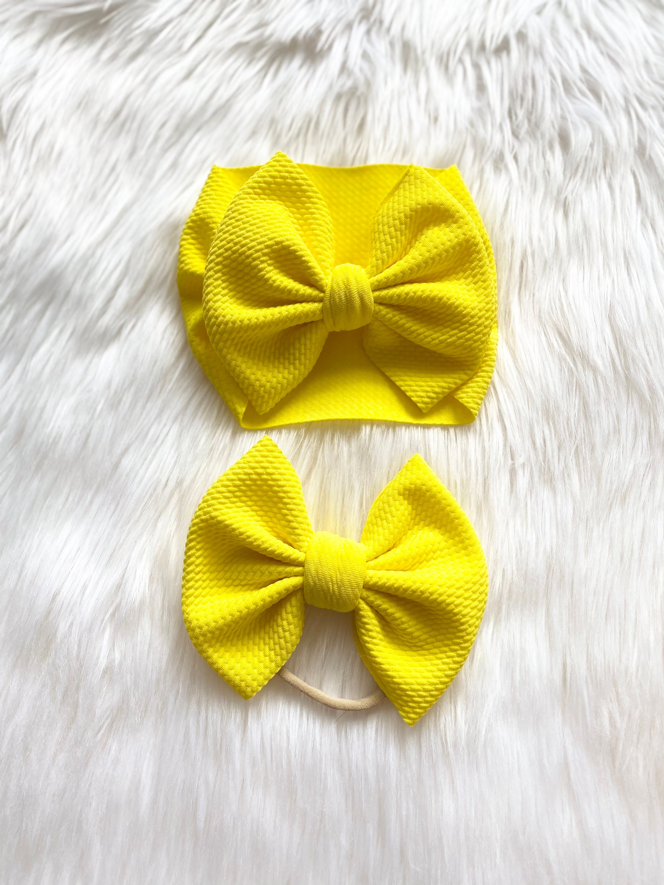 Sunshine Yellow Baby Bow Bow on Nylon Bow Headwrap Bow on Etsy
