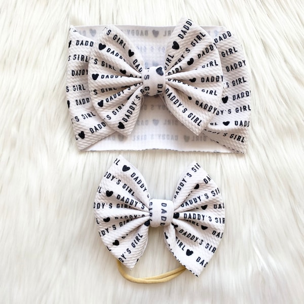 Father’s Day Baby Bow, Bow on Nylon, Bow Headwrap, Bow on Clip, Pigtail Bows, Bow Headband, Flapless Bow, Baby Bow, Toddler Bow, Daddy Bow