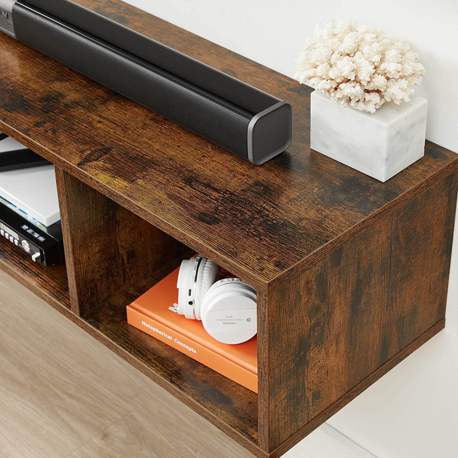 Wooden Wall Mounted TV WallMounted TV Stand Hanging Etsy