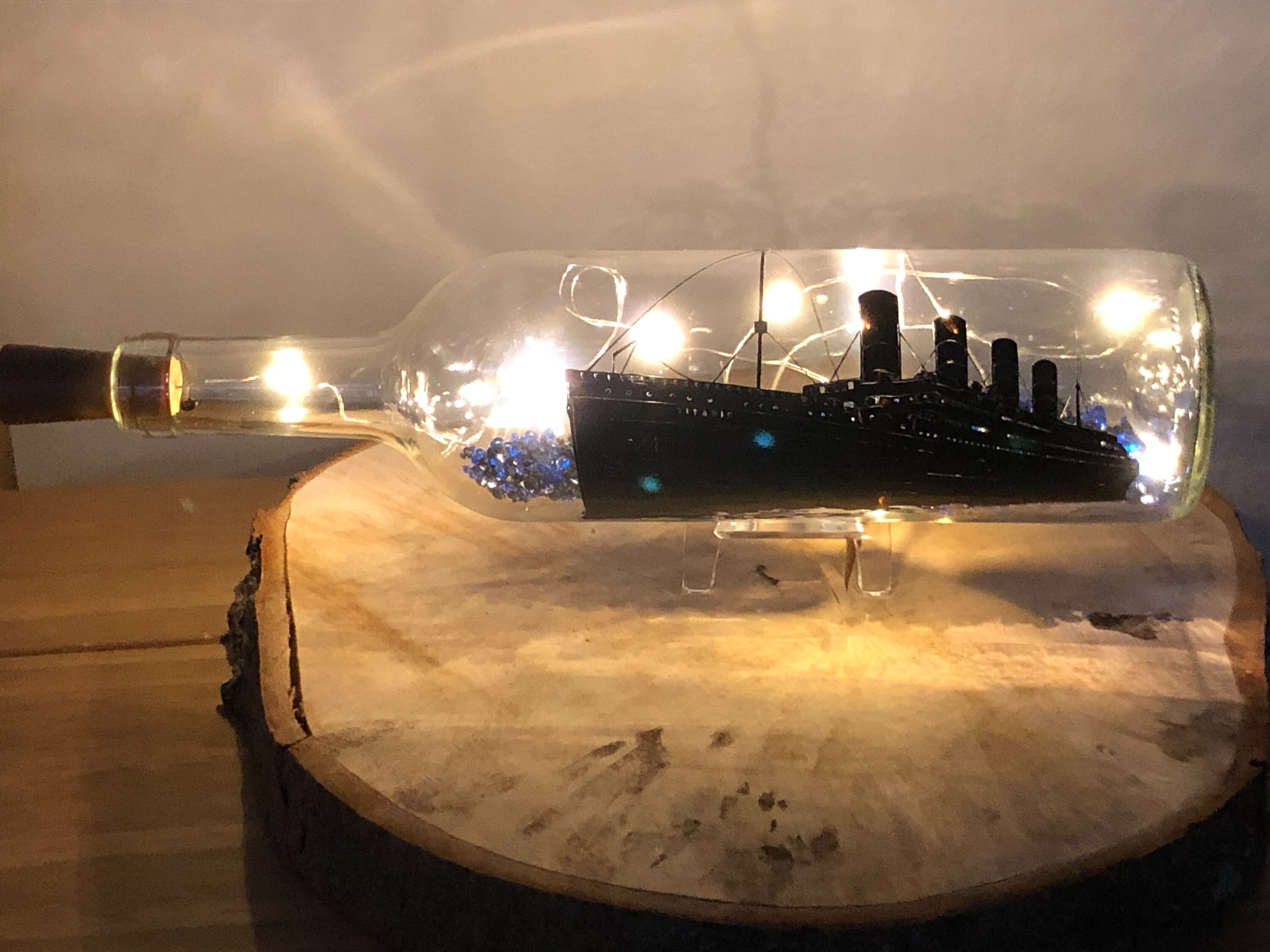 Titanic Inspired Bottle With Warm LED Lights Complete With Etsy