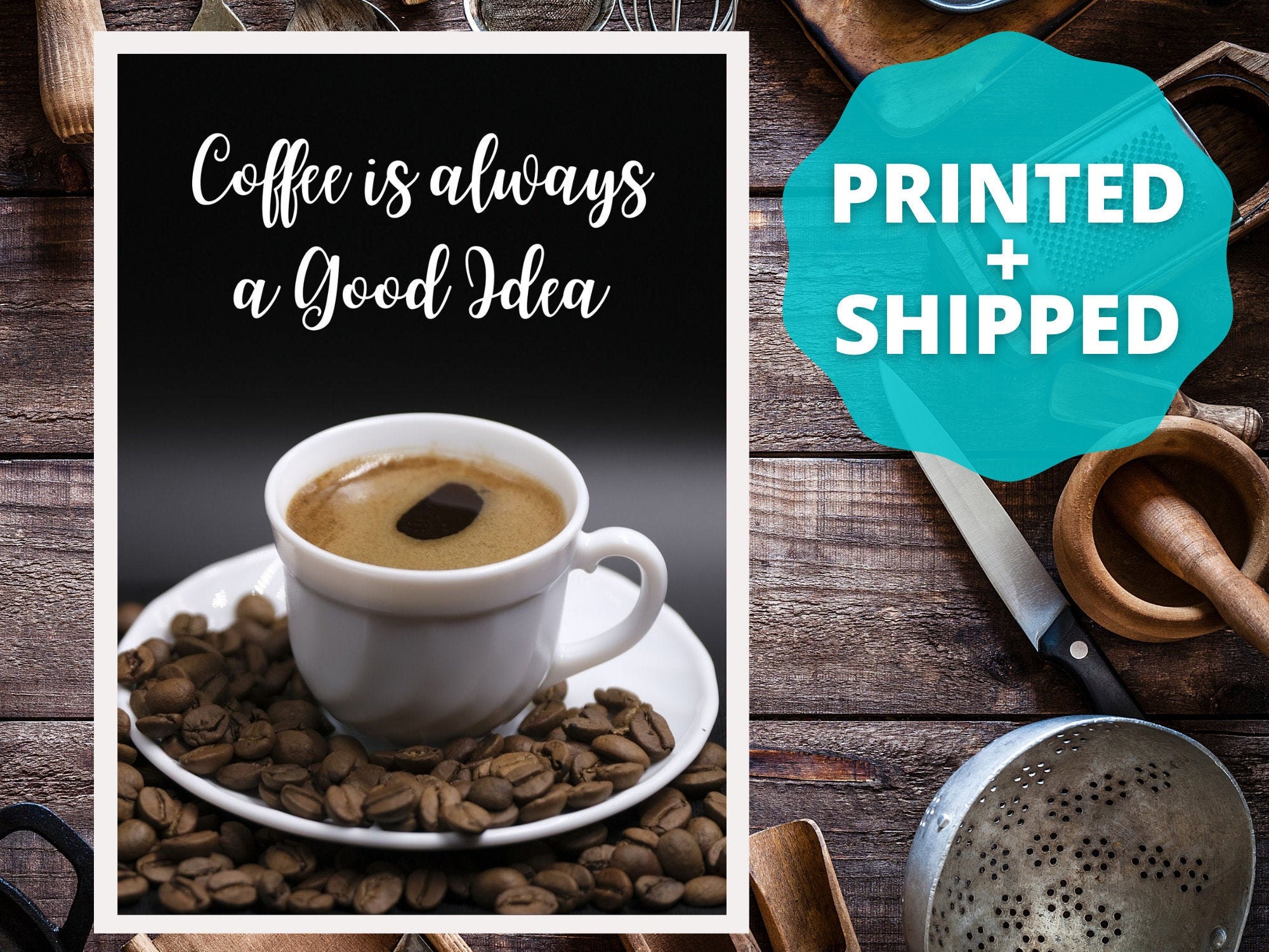 Kaffee Zitat Drucke für Küche Wand Dekor 83 x 117 Zoll | Etsy