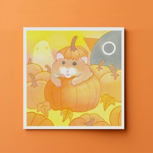 Dipinto originale "La Zucca" - Illustrazione disegnata e dipinta a mano - Inchiostro, acquarello e matite colorate su carta da 300 g