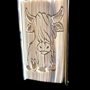 Vaca de las Highlands, patrón para plegar libros, recortar y plegar, 421 páginas