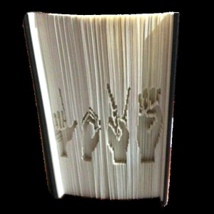 Love, sign language, Book Folding Pattern, cut and fold,  includes free tutorial, ASL, deaf, 301 pages