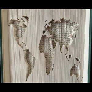 Carte, modèle de pliage de livre, carte du monde, 2 modèles un avec boussole et un sans boussole, couper et plier, origami, géographie