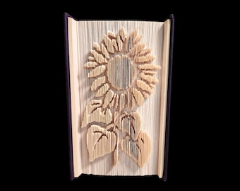 Sunflower, book  folding pattern, fold a book, cut and fold, flower, spring, 351 pages