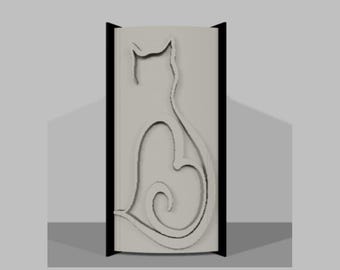 Cat with Heart Tail, Kitten, Cut and Fold Book Pattern (Digital Download)
