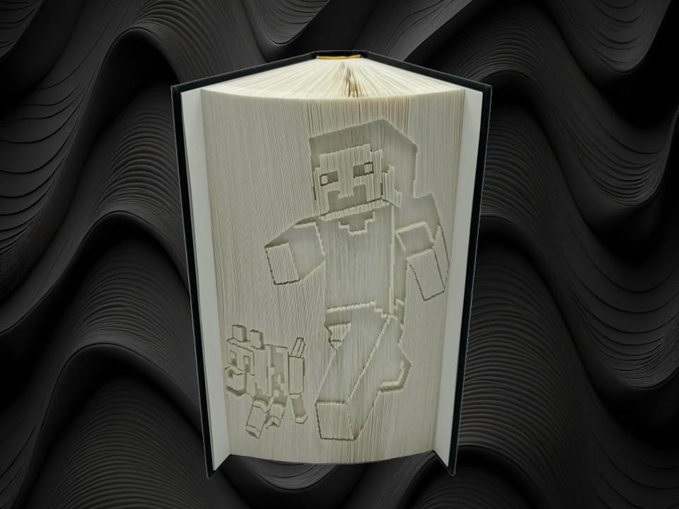 Minecraft Book Pattern Minecraft, Steve, Book Folding Pattern, Free Tutorial, Origami, Video ...