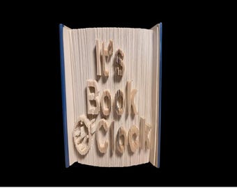It's Book O'Clock,  Book Folding Pattern: Bookish, Quote,Book Club (Digital Download)