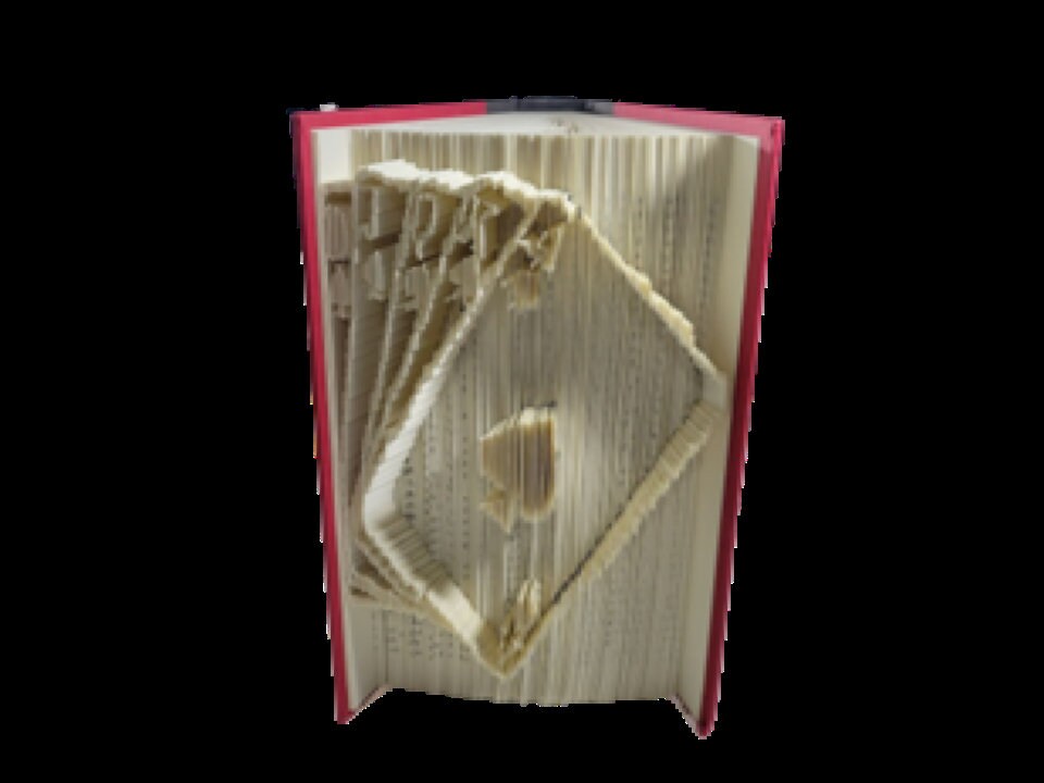Playing cards, deck of cards, Book folding pattern, cut and fold, casino, poker, games, 401 pages