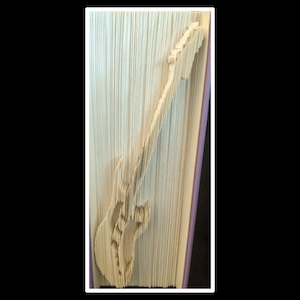 Guitar, Book folding pattern, Electric Guitar, cut and fold, origami, rock roll, band, music, 317 pages