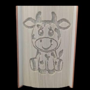 Cow, farm, holstein, book folding Pattern, cut and fold, 401 pages