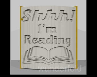 Shh! I'm Reading, Book Folding Pattern (Digital Download)