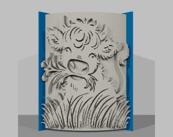 Highland Cow,  book folding Pattern, cut and fold, 421 pages