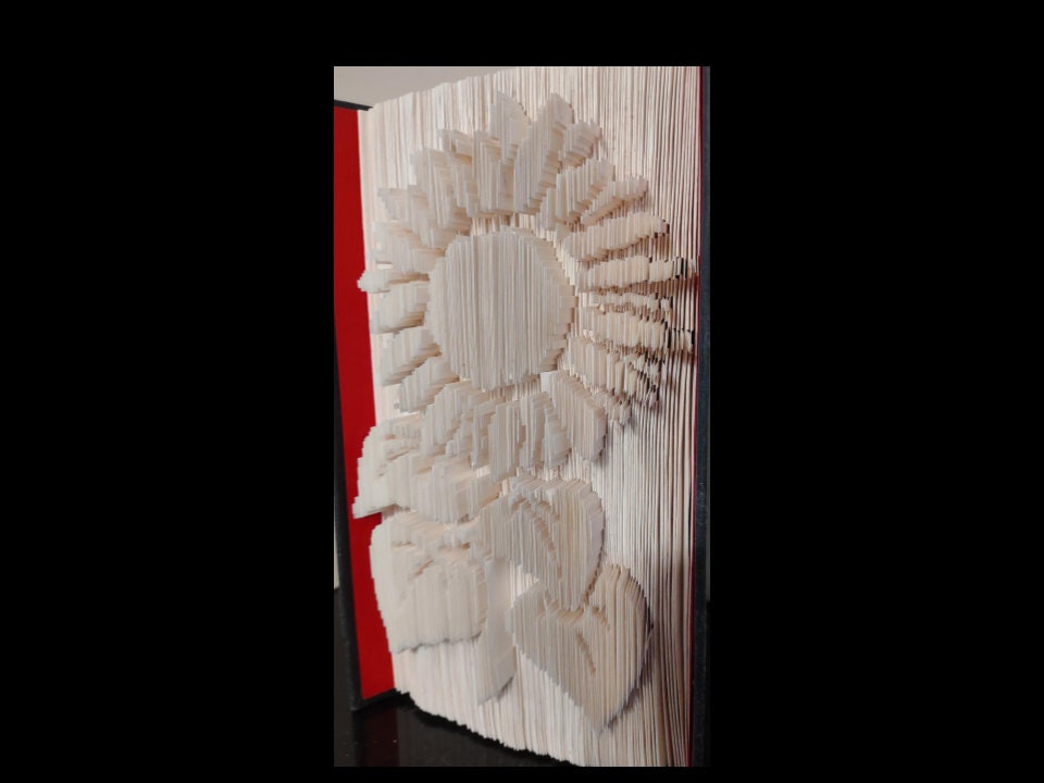 Sunflower Book Folding Pattern Fold a Book Cut and Fold Etsy
