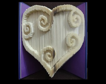Swirly Heart Book Folding Pattern: Combi Cut & Fold (PDF Download)