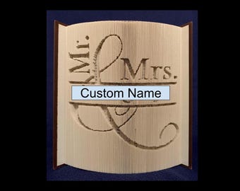 Custom Name Book Folding Pattern, Cut and fold