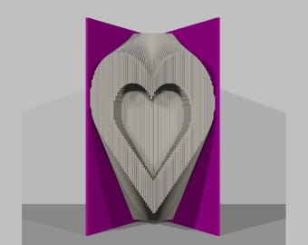 Heart, book folding Pattern, cut and fold, includes free tutorial, Combi, 95 pages