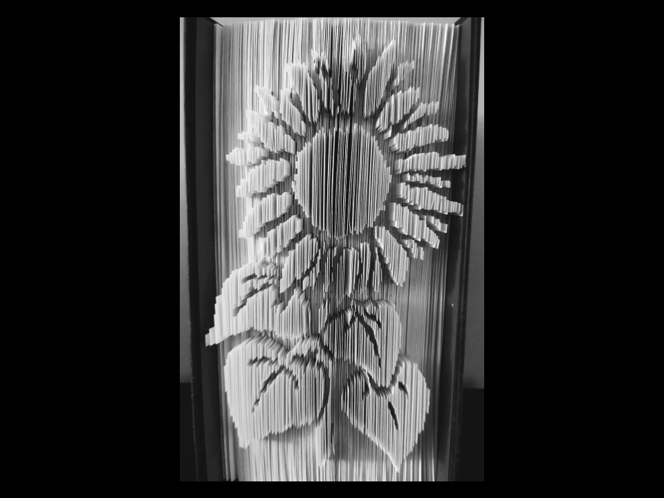 Sunflower Book Folding Pattern Fold a Book Cut and Fold Etsy