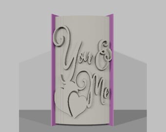 You and Me, Heart, love, wedding, Valentine's Day,  Book Folding Pattern, cut and fold,  includes free tutorial, 451 pages