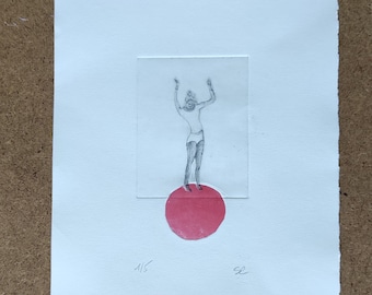 Incisione originale in nero e rosso