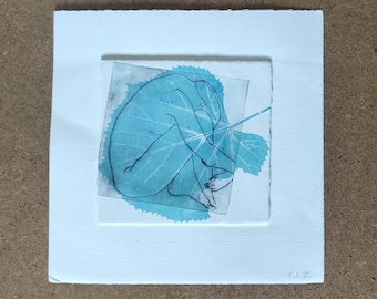 Gravure originale, pointe sèche monotypée