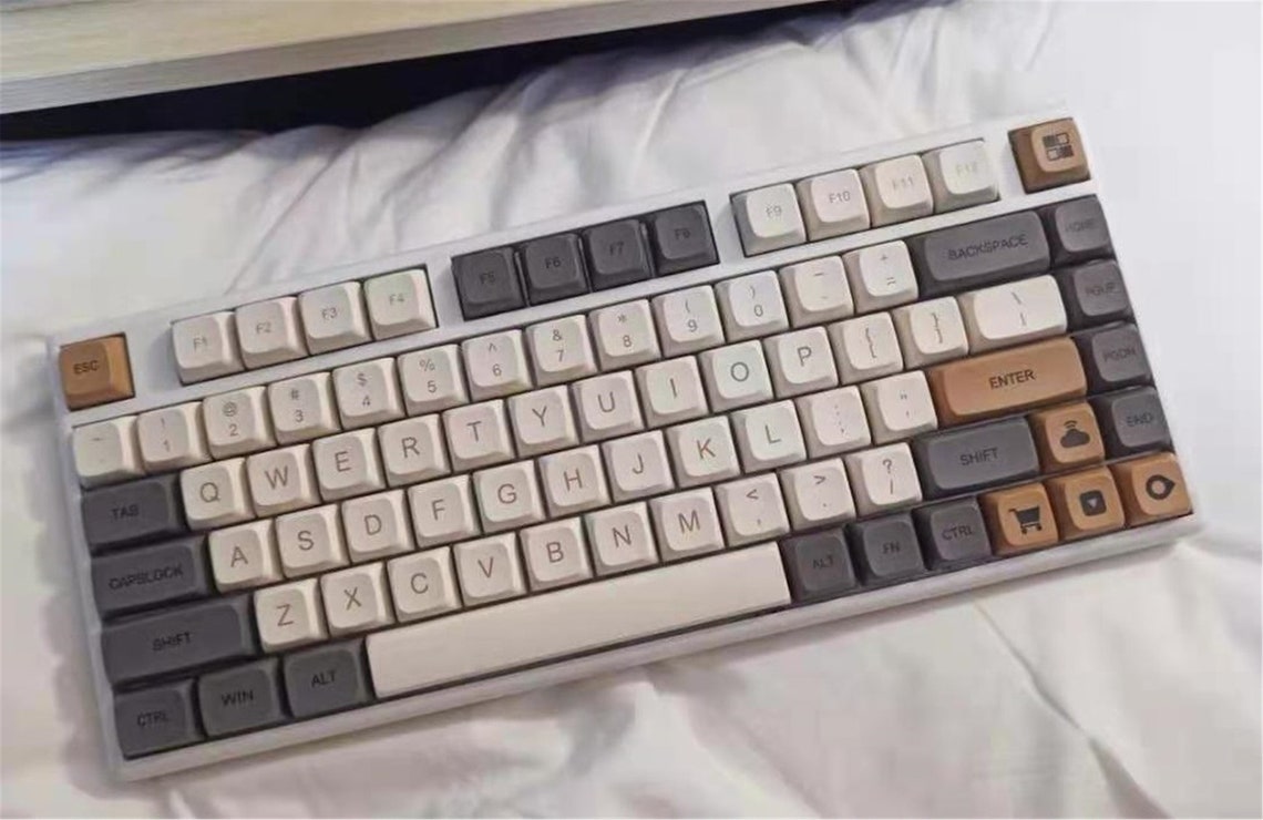 Retro Gray Keycaps Set Artisan Keycaps OEM XDA 64 68 84 87 Etsy