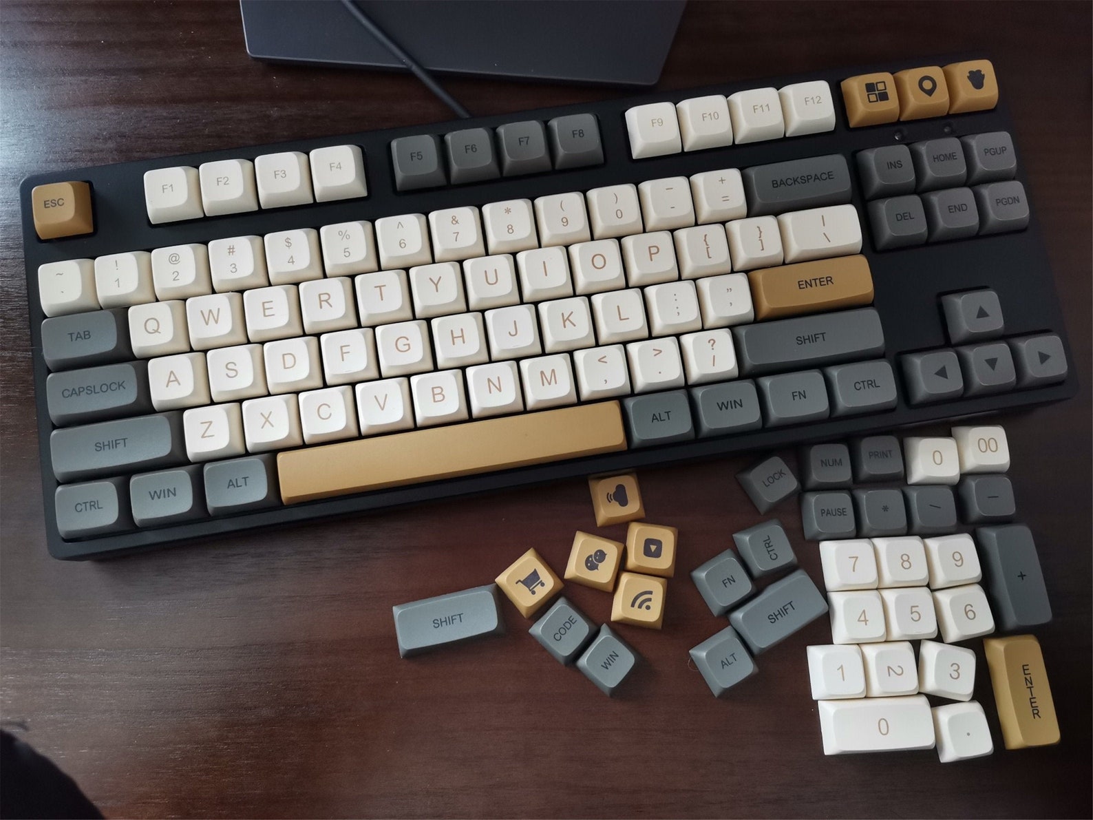 Retro Gray Keycaps Set Artisan Keycaps OEM XDA 64 68 84 87 Etsy