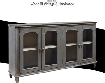 Vintage Style Distressed Sideboard Cabinet
