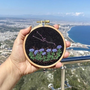 Taurus Embroidery | Zodiac Signs | Handmade Finished Embroidery | Horoscope Signs Embroidery |Mother&#39;s Day Gift