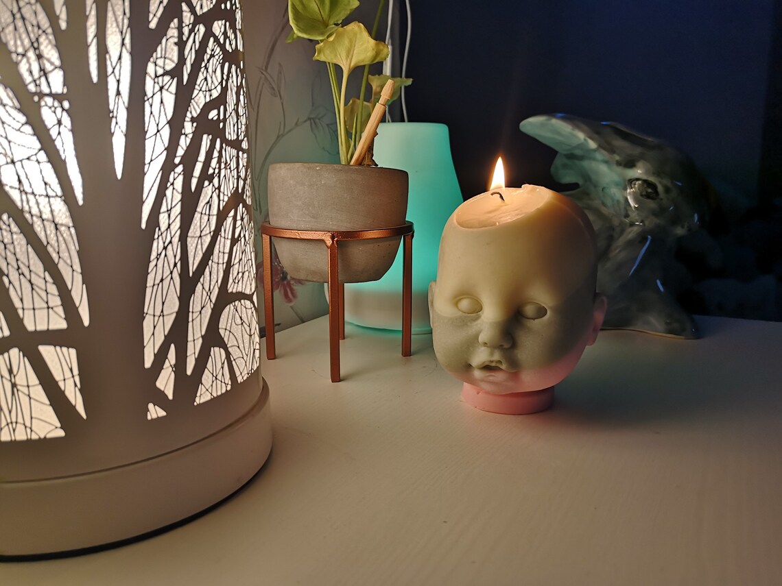 Baby Doll Head Candle Etsy
