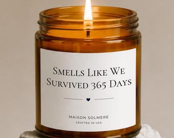 One Year Anniversary for Boyfriend, Soy Candle Gift for Him for 1 Year Dating, One Year Wedding Anniversary Gift for Husband