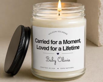 Personalized Stillborn Gift for Mom, Sympathy Candle for Bereaved Parents, Baby Loss Memorial, Bereavement Gift for Mother, Soy Jar Candle
