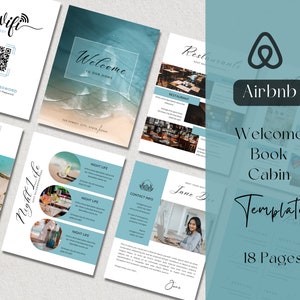 Beach Welcome Book Template for Airbnb, VRBO, or Any Vacation Rental House Editable in Canva