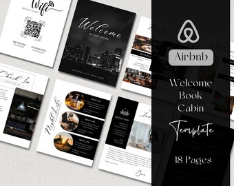 Airbnb Welcome Book Template Canva - Vacation Rental Welcome Book Binder - VRBO Host Book - Canva Template Editable
