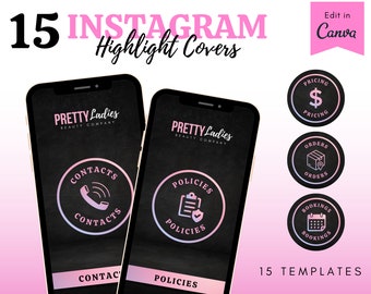 Instagram Highlight Covers - Instagram Icons For Salons, Boutiques, Estheticians, Hair Stylist, Nail Tech, Lash Tech, Makeup Artist