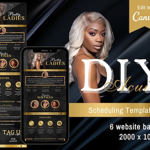 Acuity Scheduling Template - DIY Booking Site Editable in Canva with Installation Guide for Lash, Make Up, Nail, Hair Stylist