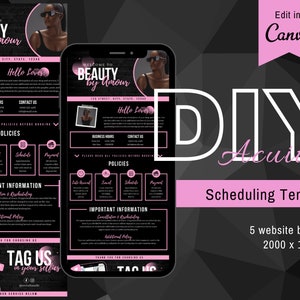 Acuity Scheduling Website Template - DIY Booking Site for Salon, Hair Stylist, Lash Tech, Makeup Artist, Nail Tech