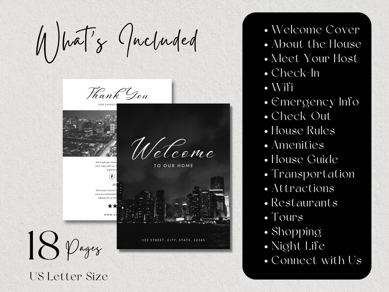 Airbnb Welcome Book Template Canva - Vacation Rental Welcome Book ...