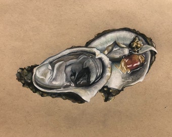 Oyster with Pea Crab Print