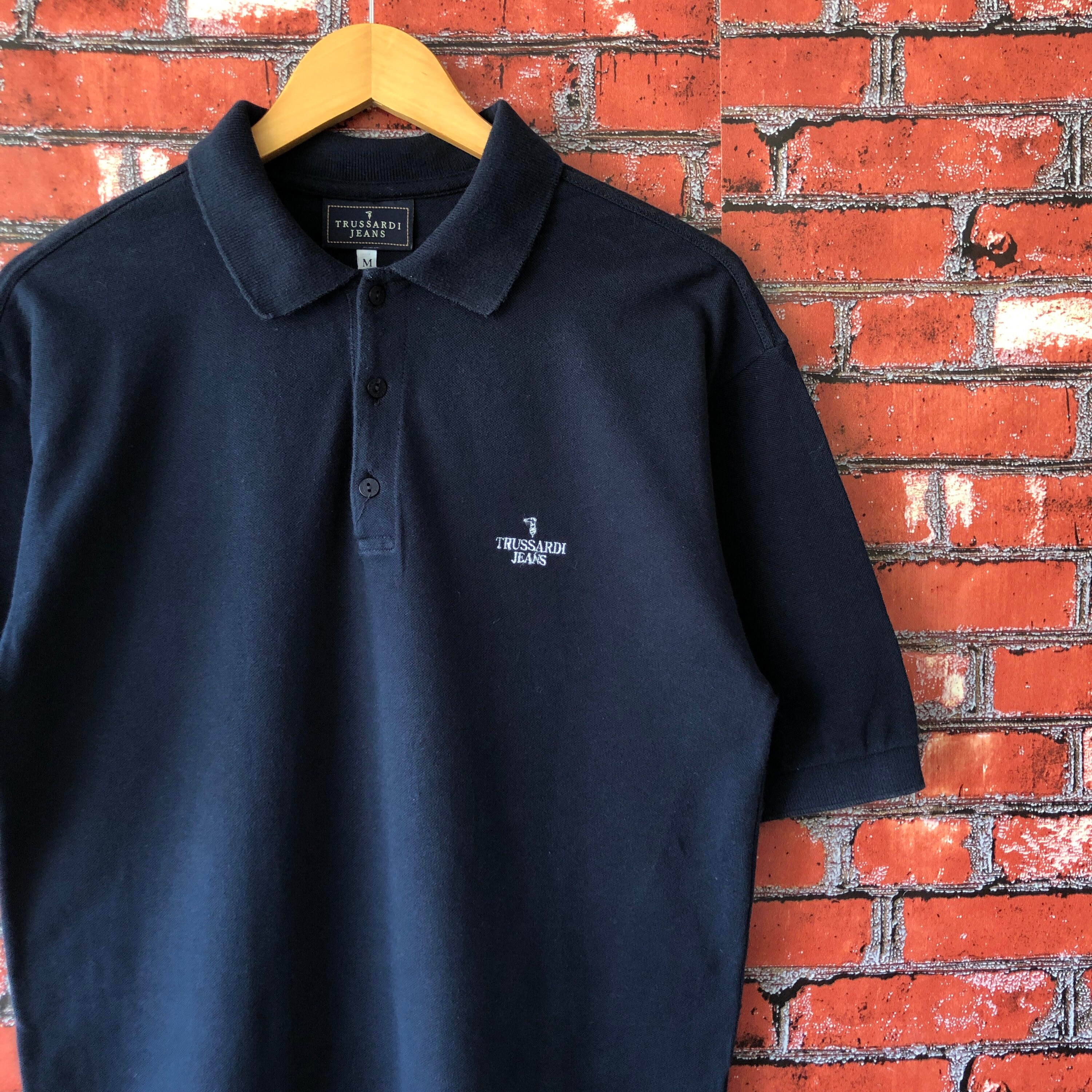 Vintage Trussardi Jeans Logo Polo Tee Shirt Italy M | Etsy