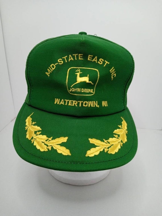 Vintage 80s John Deere Black Flat Bill 